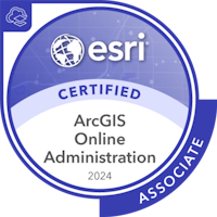 Badge certification Esri ArcGIS Online Administration Associate 2024